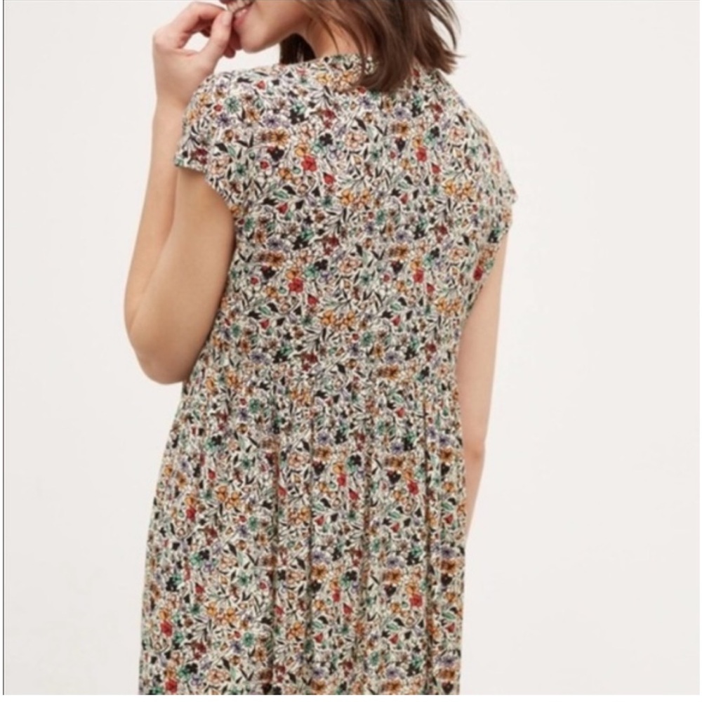 🩷ANTHROPOLOGIE VANESSA VIRGINIA FLORAL LADDER LACE VNECK TUNIC TOP, Size Small - Picture 3 of 6